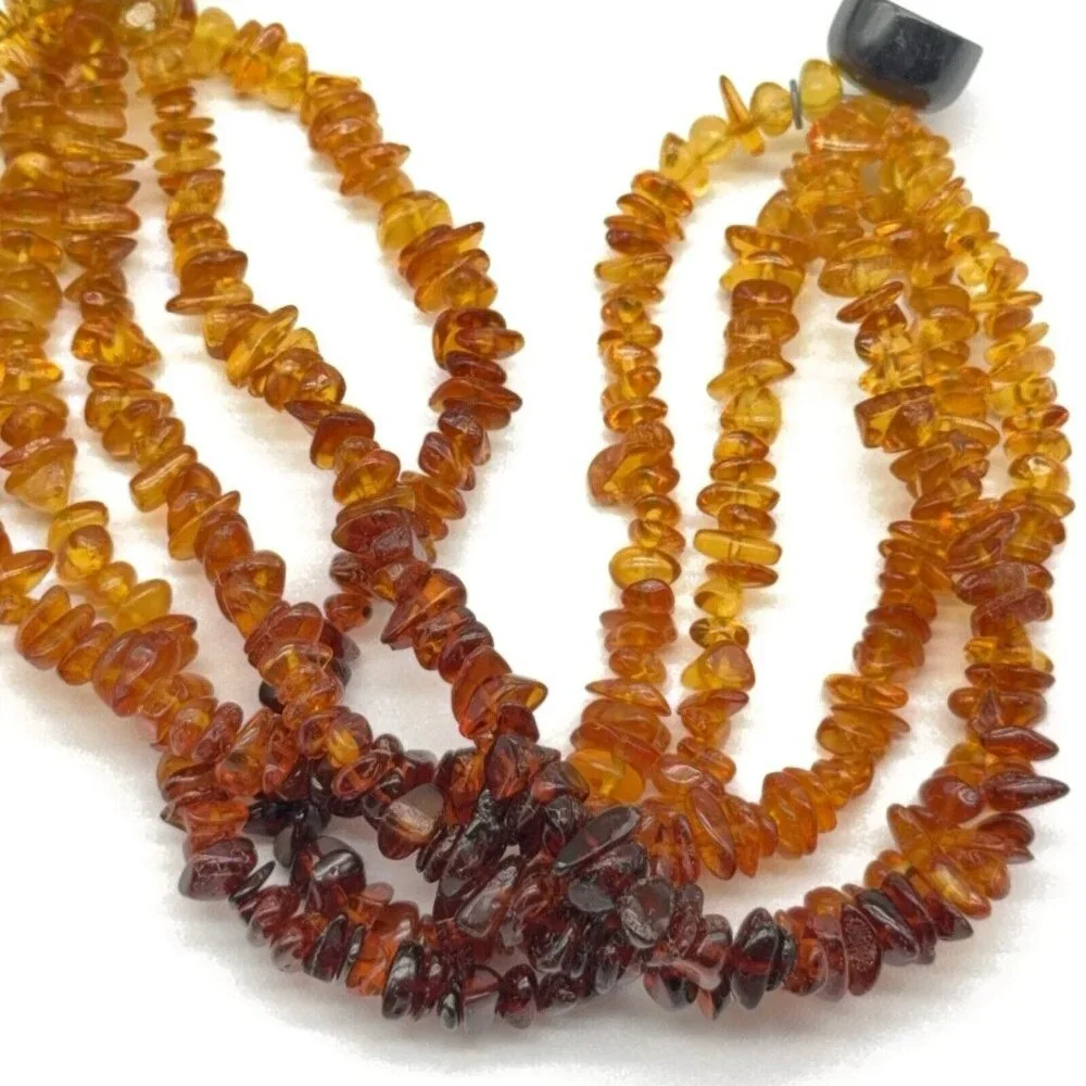 Jay King Bracelet Necklace Set Black Agate Ombre Baltic Amber 4 Strand Faceted - Picture 9 of 12